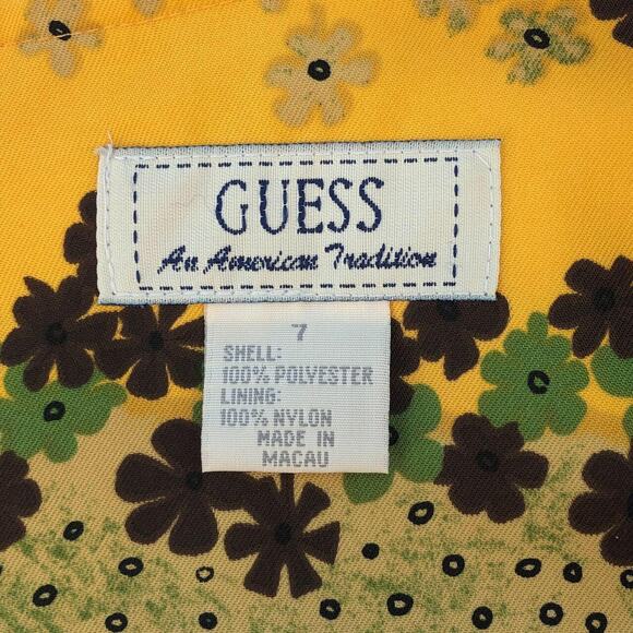90s Guess yellow floral dress 1990s vintage - Picture 4 of 4